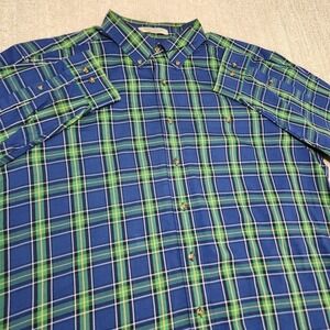 LL Bean Shirt Men Large Merino Wool Blend Traditional Fit Plaid Button Up Guide